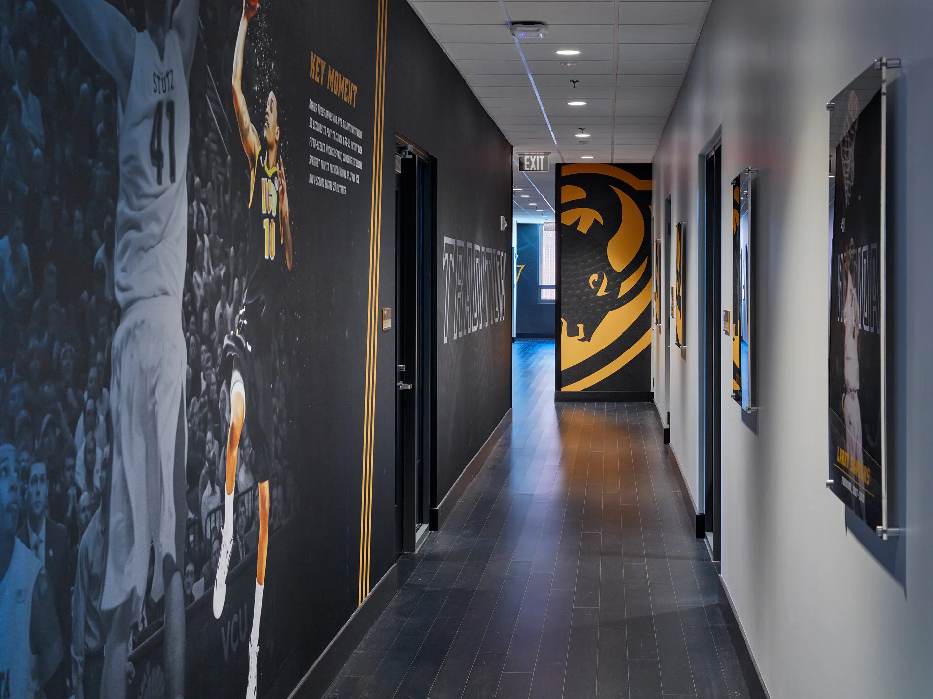 Basketball Development Center hallway graphics