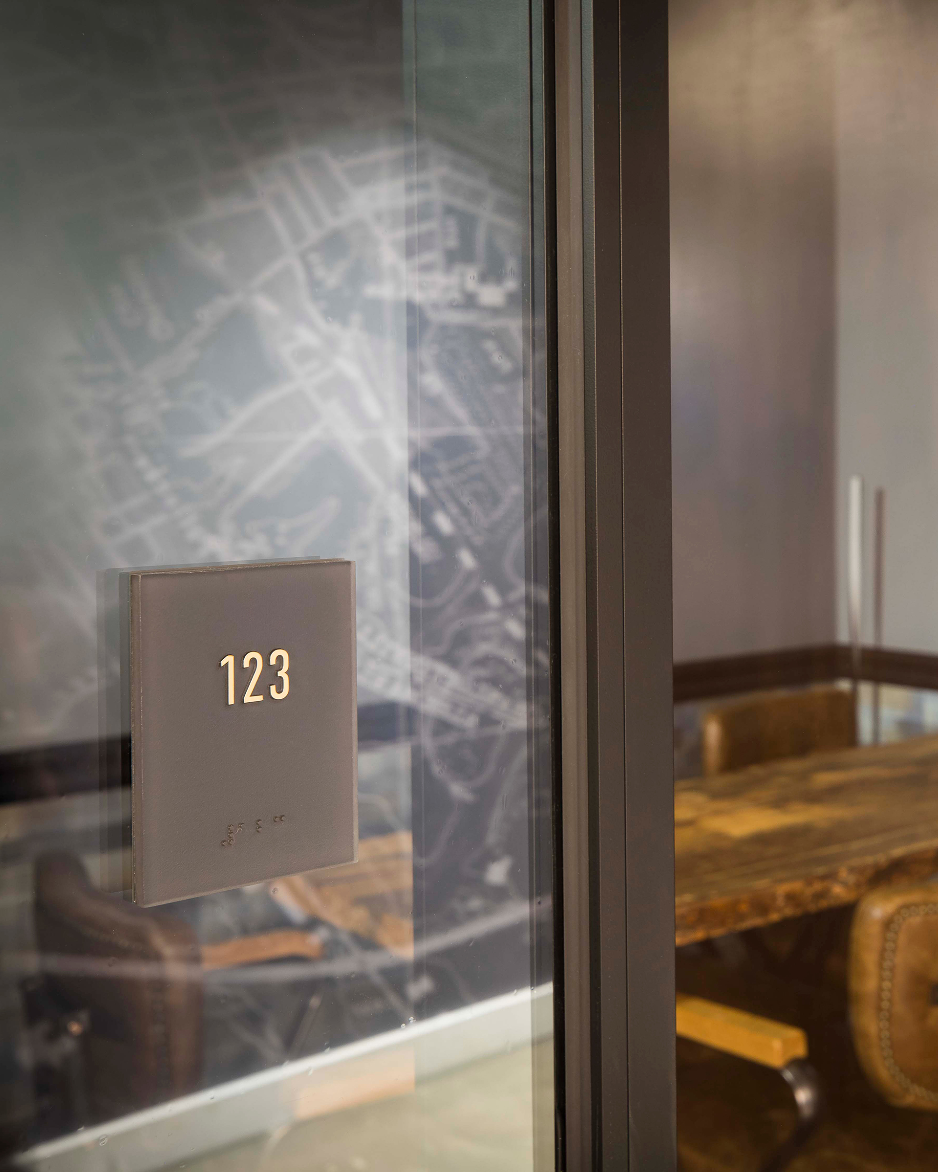 Room number sign at CODE