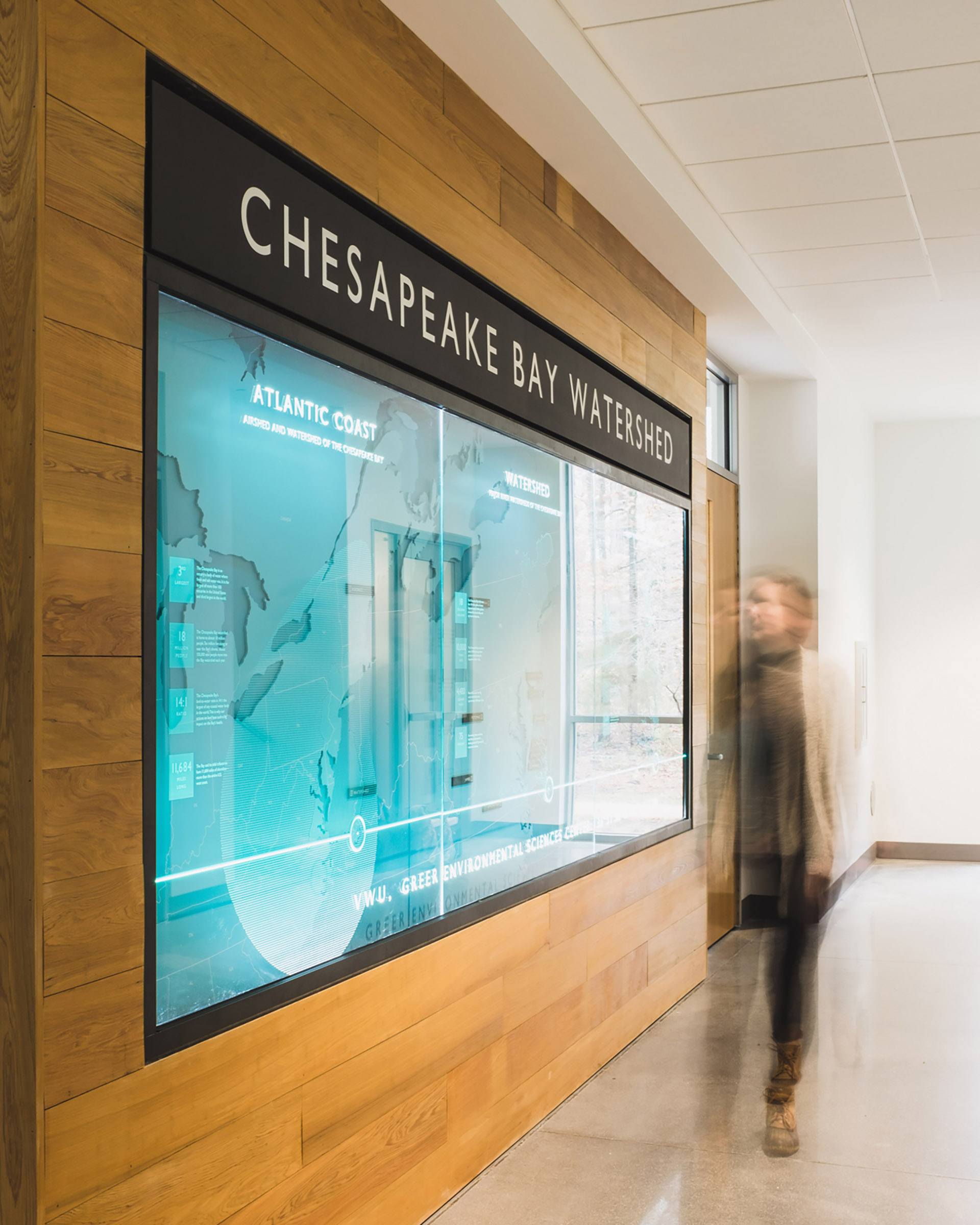 Chesapeake bay watershed display at Greer Environmental Sciences Center