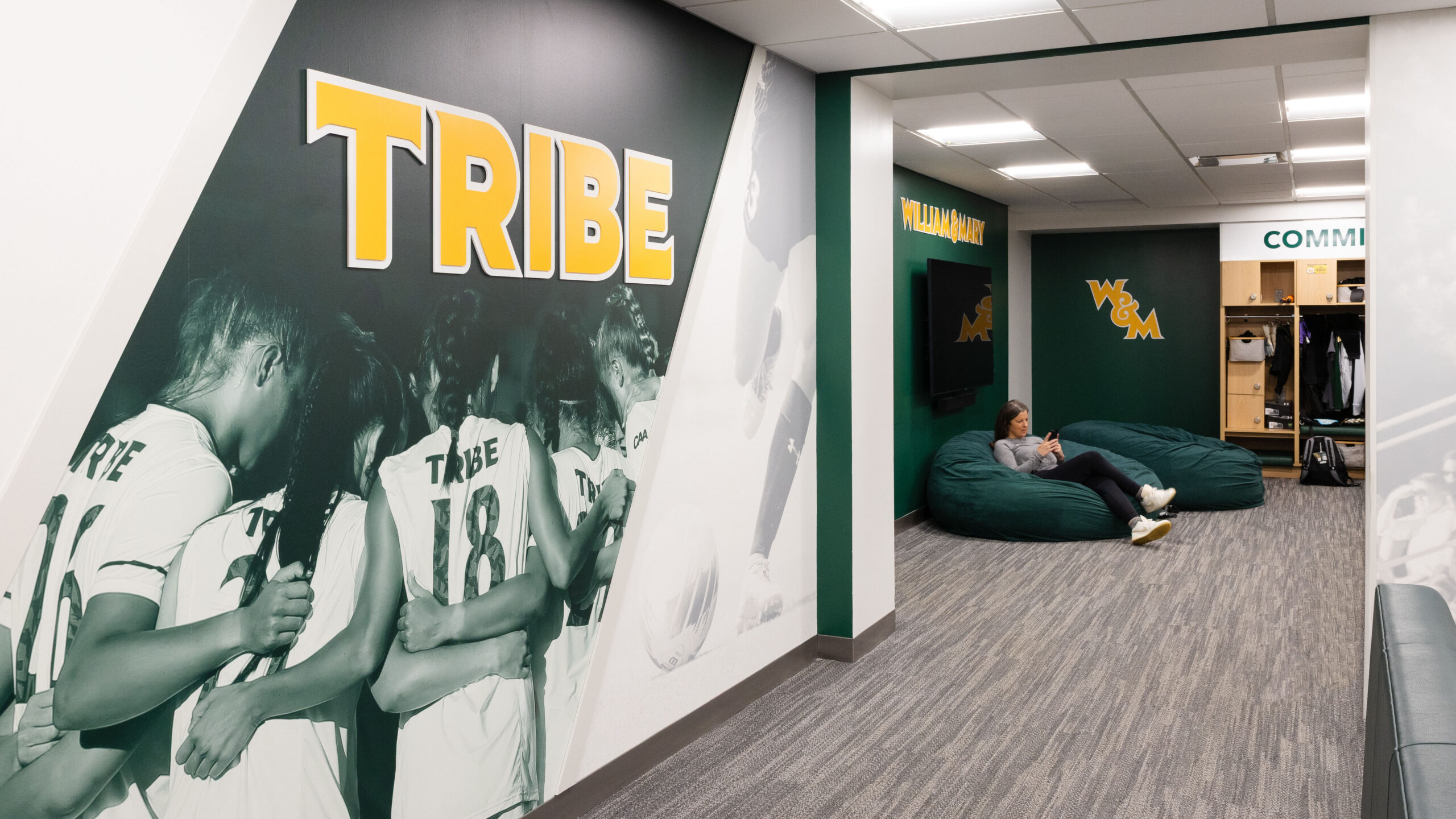 Locker room wall graphics at Kaplan Arena & The Mack
